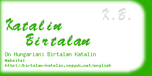 katalin birtalan business card